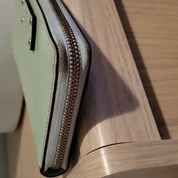 kate spade Pale Minty Teal Large Zip Wallet - Picture 7 of 11